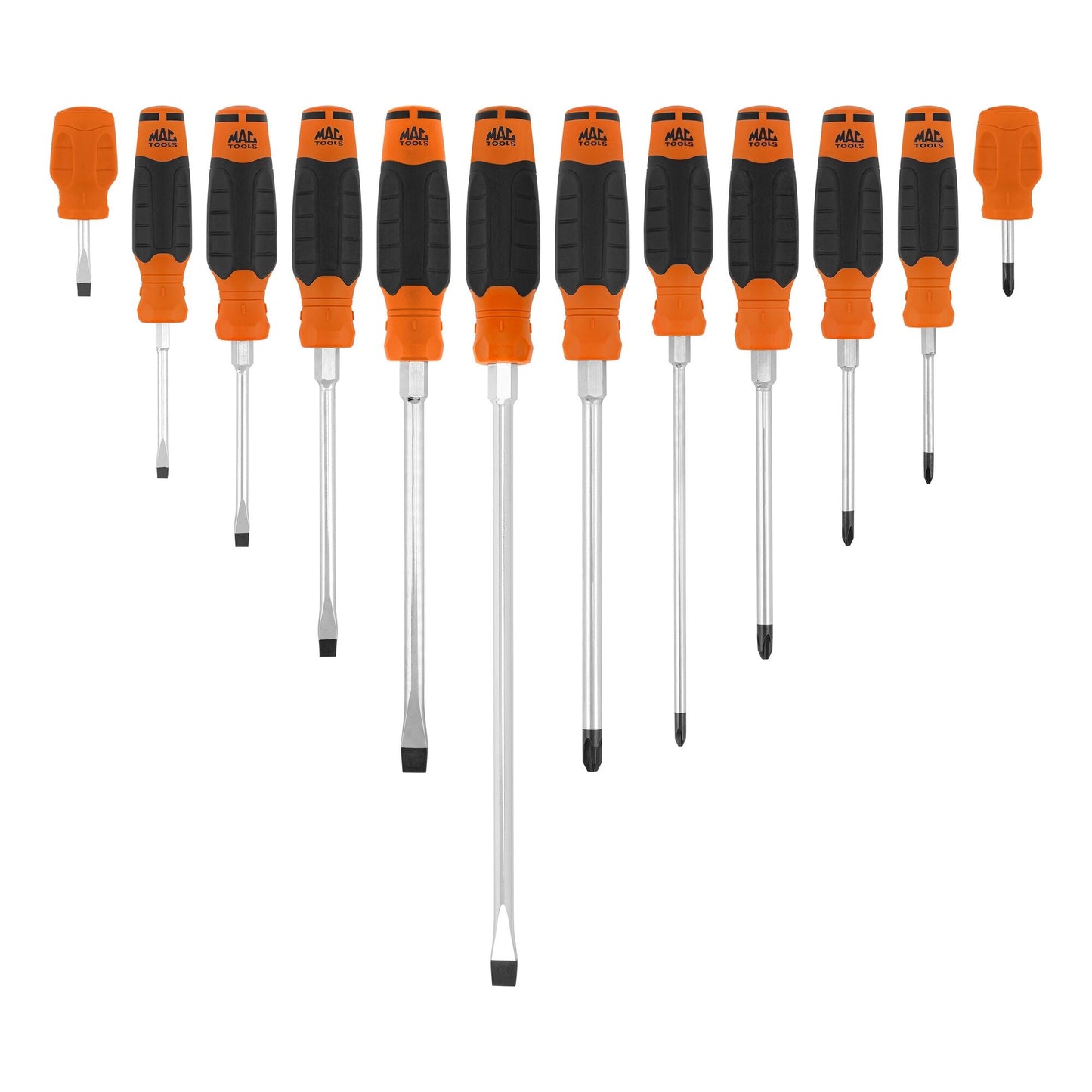 12-PC. Jeu de tournevis combinés Mac-Grip™ - Orange