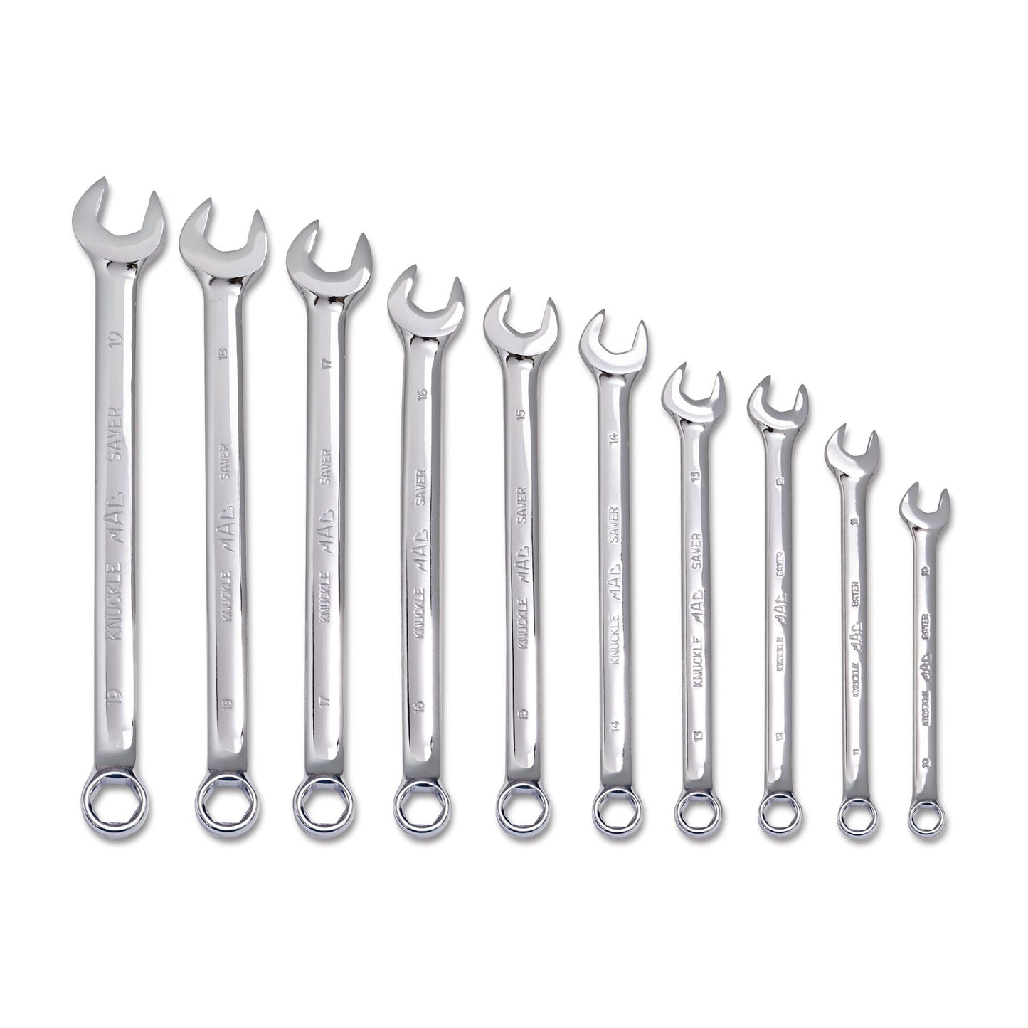 10-PC. Jeu de clés mixtes métriques Knuckle Saver - 6-PT.