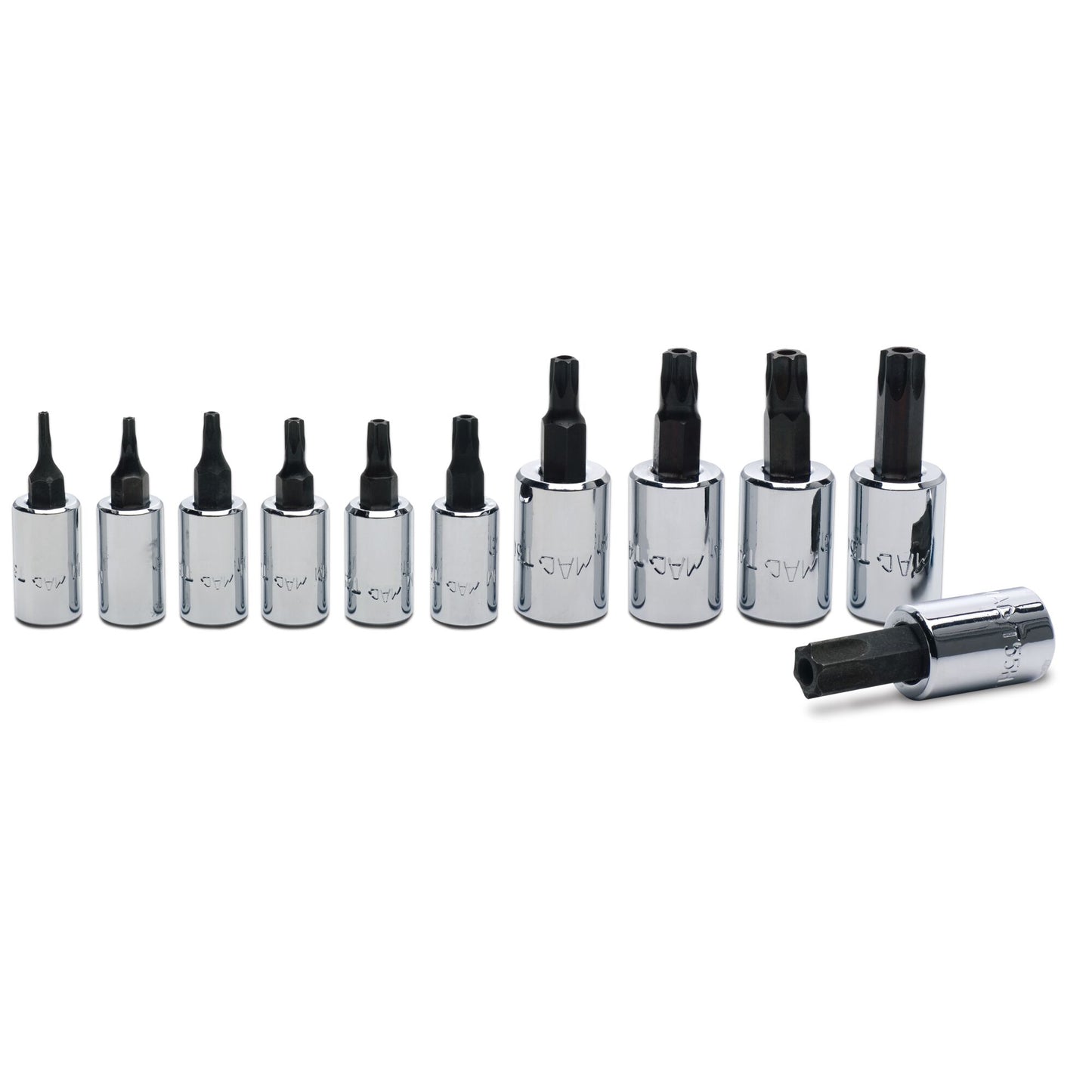 11-PC. Jeu de tournevis Torx® inviolables à prise 1/4" et 3/8"
