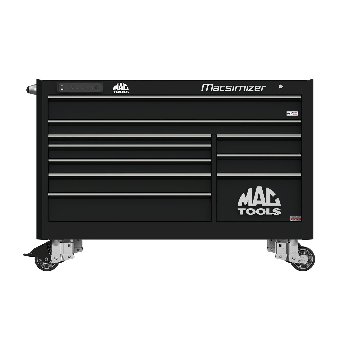 Macsimizer® Series 10-Drawer Workstation with PowerTech™ Drawer - Galaxy Black