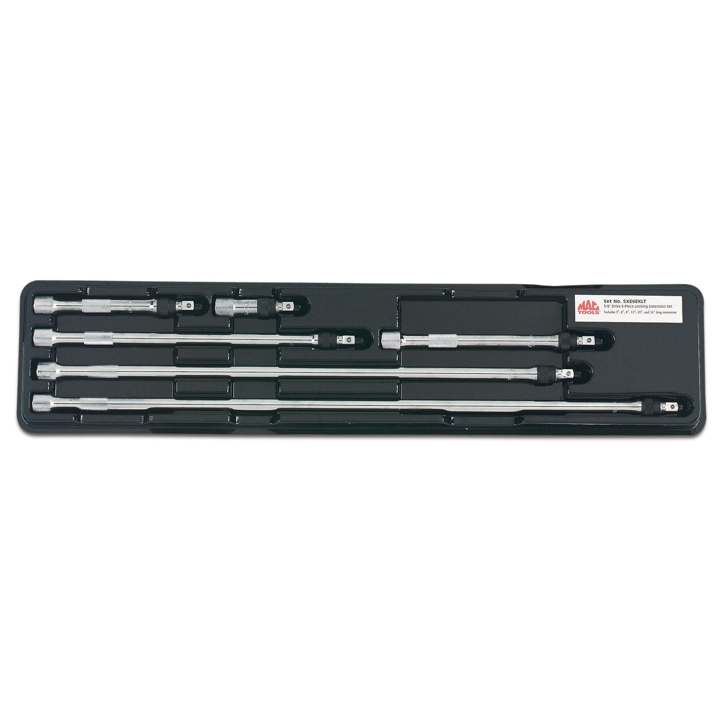6-PC. 3/8" Drive Knurled Locking Extension Set
