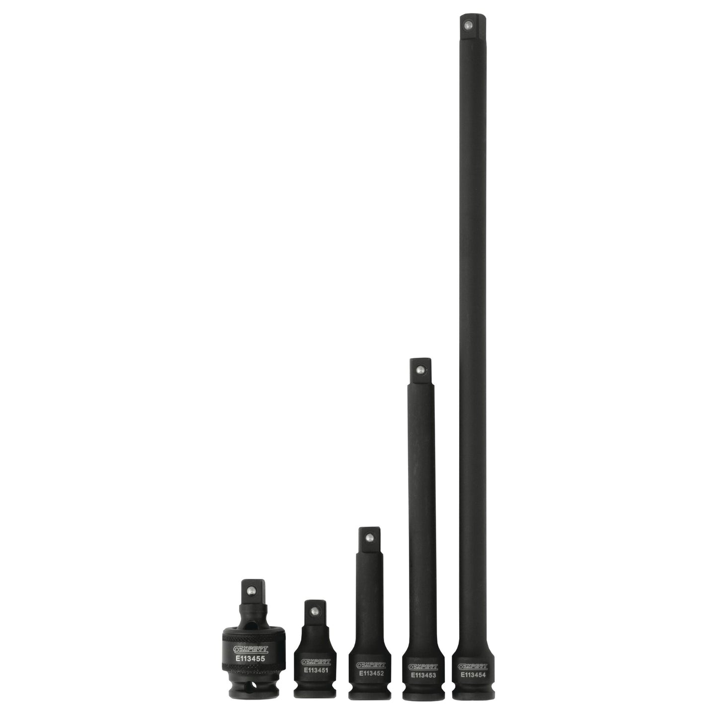 5-PC. Kit d'extension d'impact d'entraînement de 3/8" et de joint universel