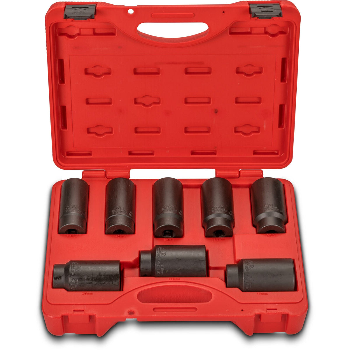 8-PC. Jeu de douilles pour écrou d'essieu 1/2" - 6-PT.