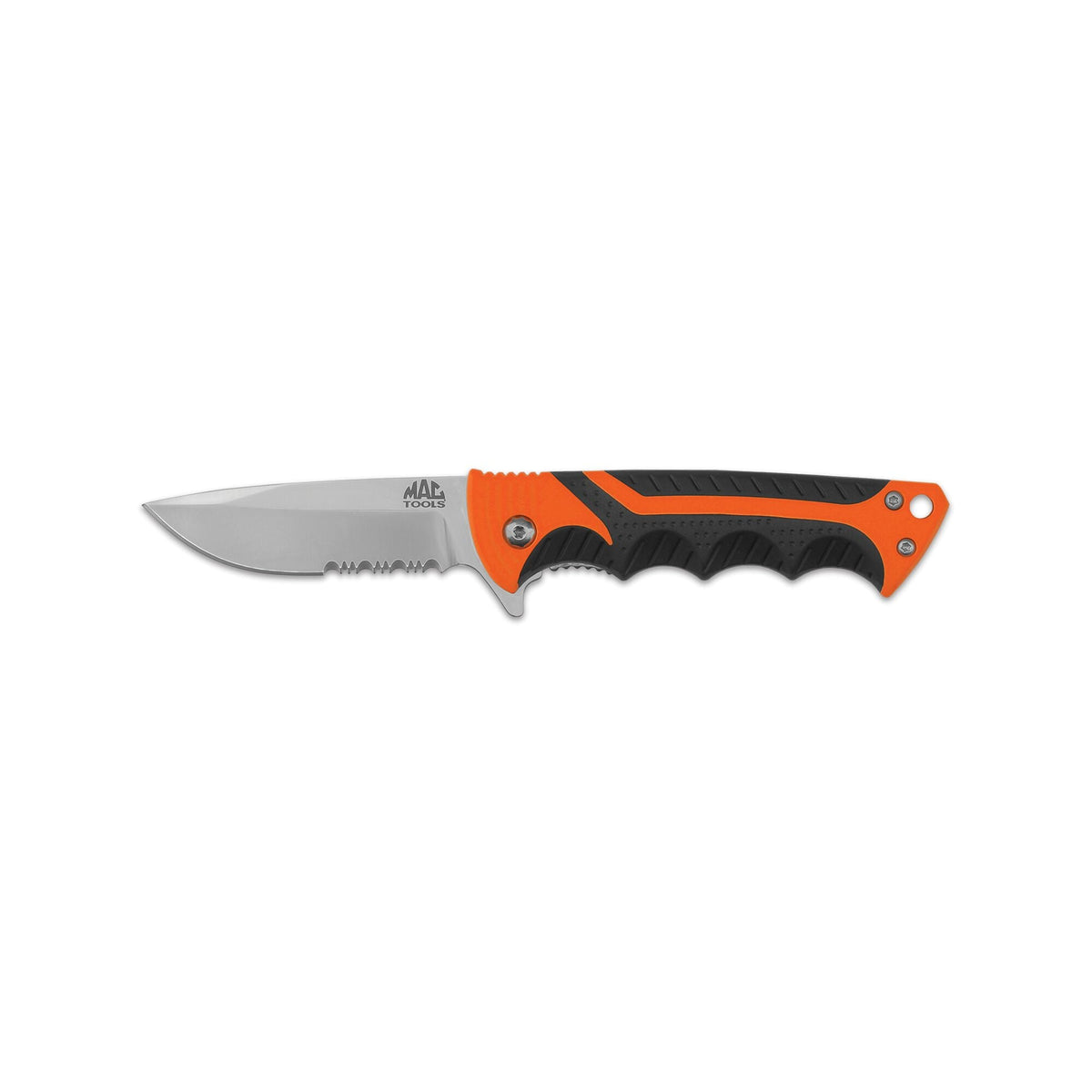 Mac-Grip™ Every-Day Carry Partially-Serrated Folding Pocket Knife 2.7" - Hi-Vis Orange