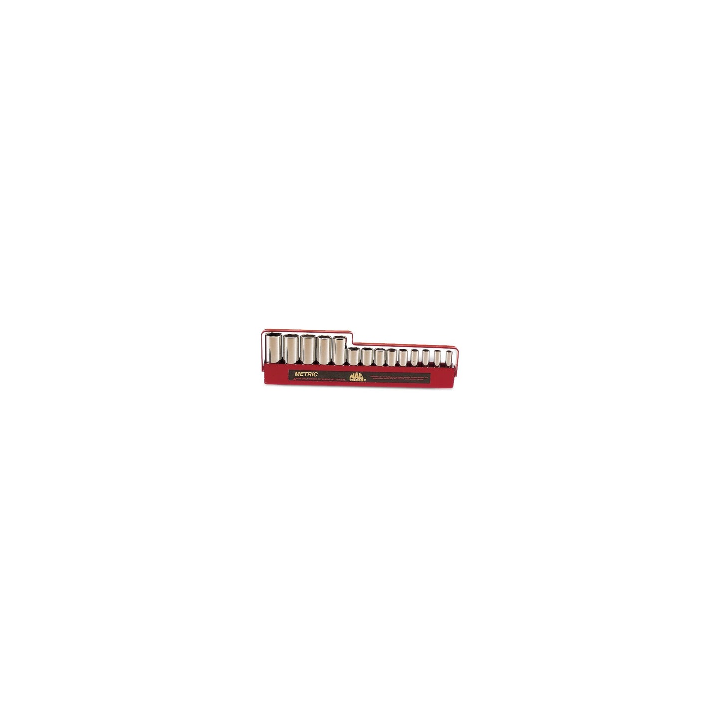 Socket Set, Deep Metric in Metal Tray 3/8" Drive - 14-PC.