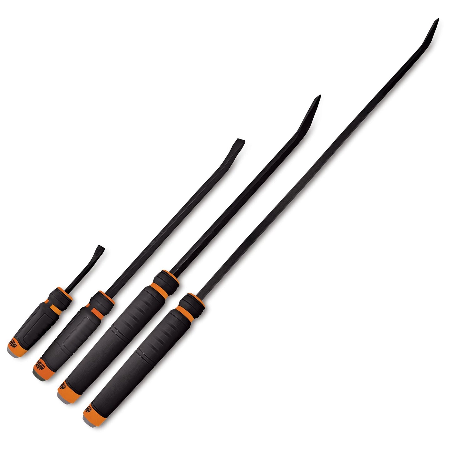 4-PC. Ensemble de leviers à tête incurvée et à poignée confortable avec capuchon - orange haute visibilité
