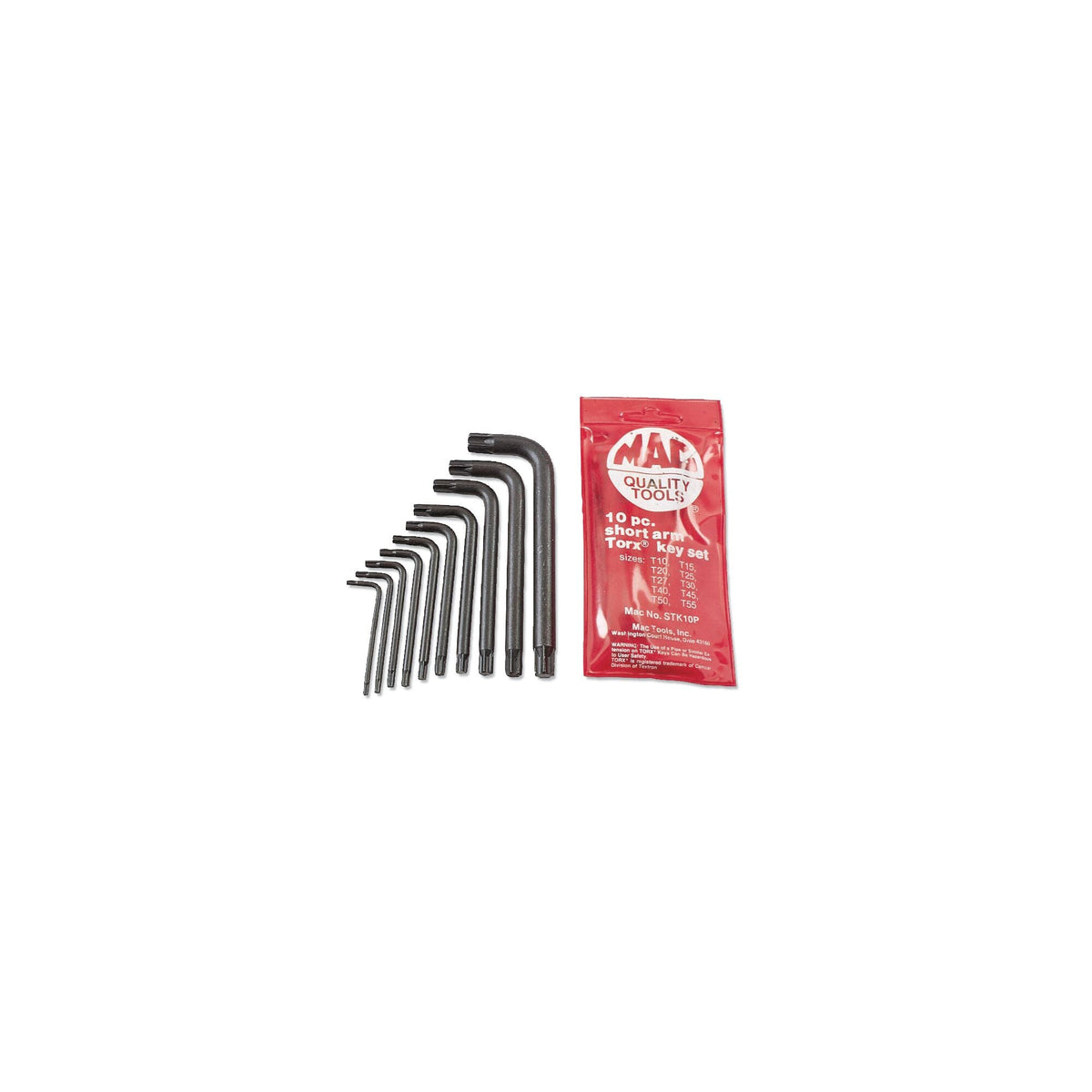 10-PC. Jeu de clés en L Torx® à bras court