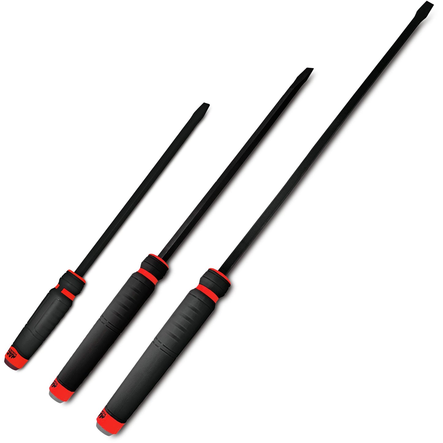 3-PC. Ensemble de leviers à tête droite à poignée confortable - Rouge
