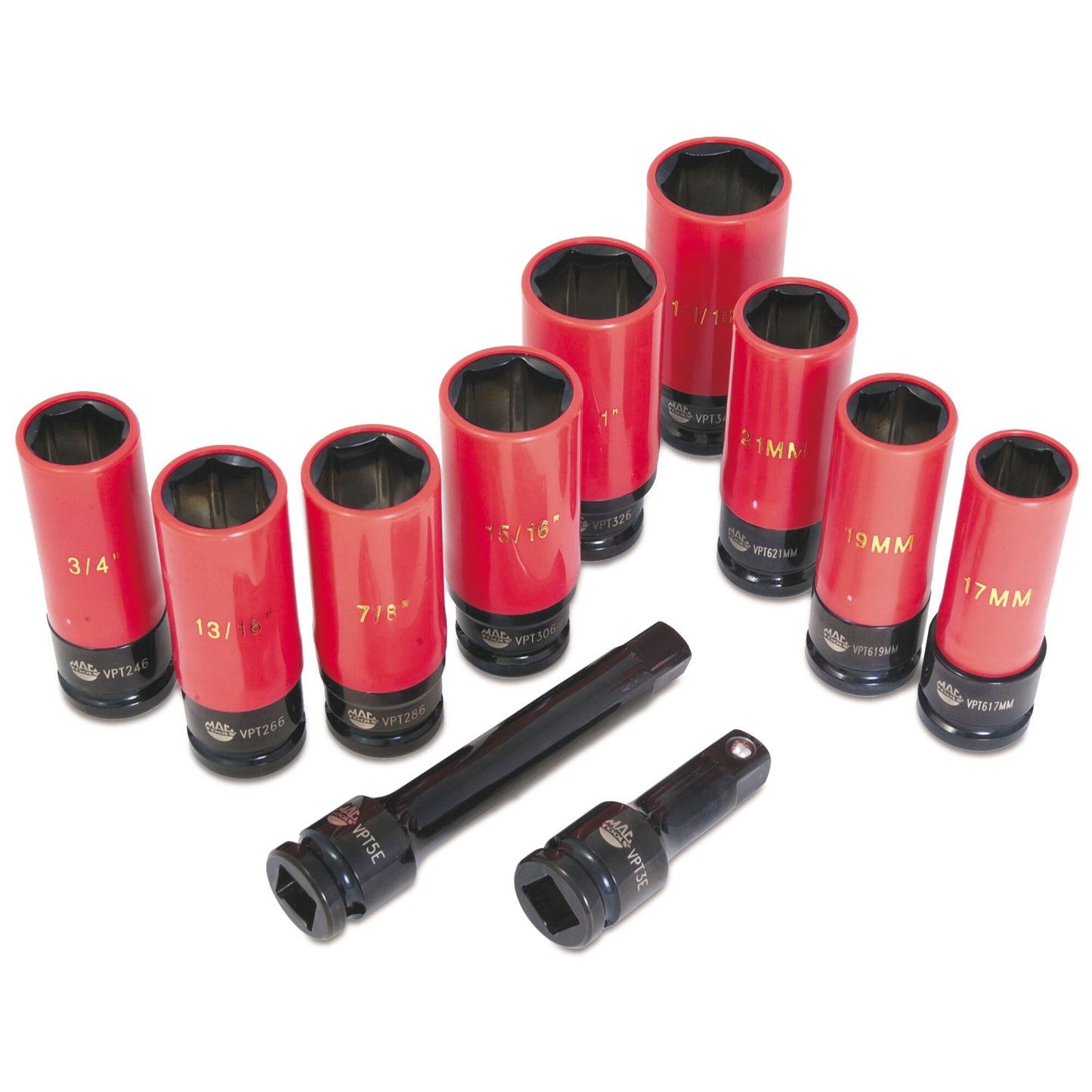 11-PC. Jeu de douilles d'écrou de roue à impact pour protection de roue - 6-PT.
