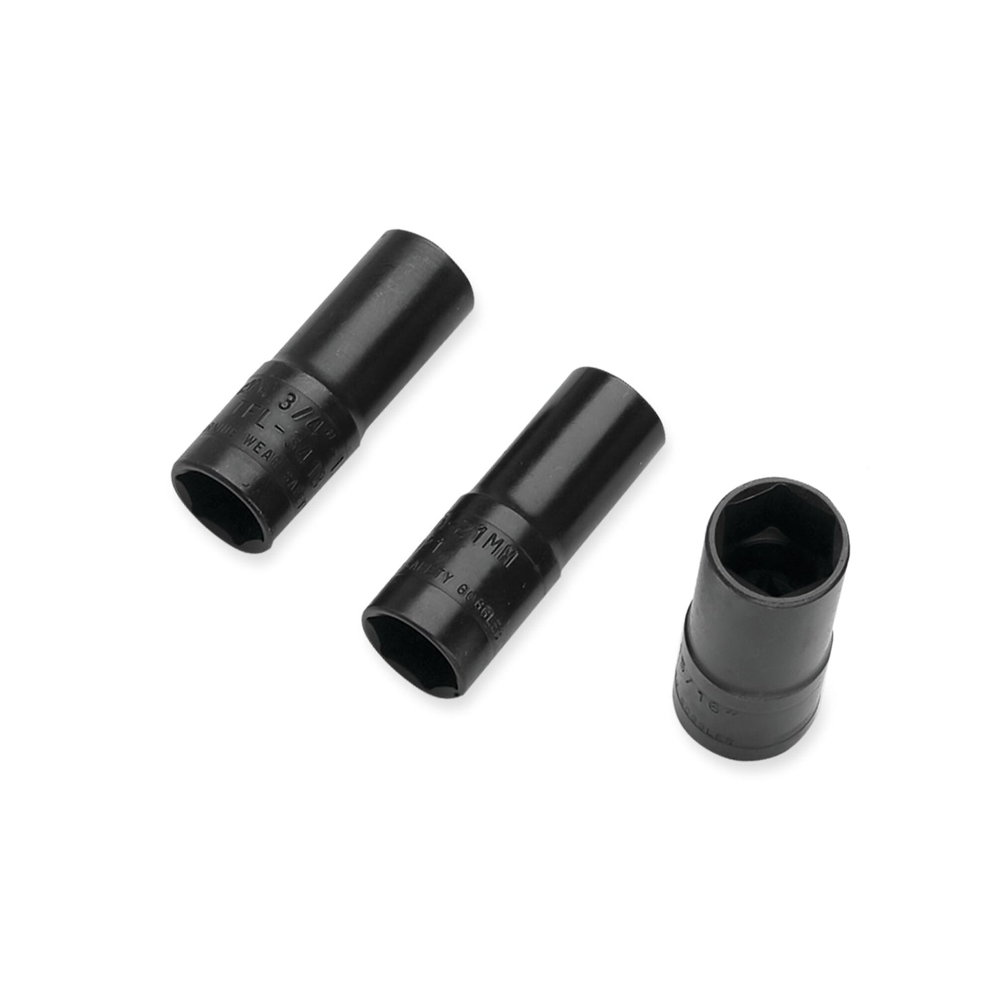 3-PC. Jeu de douilles à chocs à paroi mince 1/2" - 6-PT.