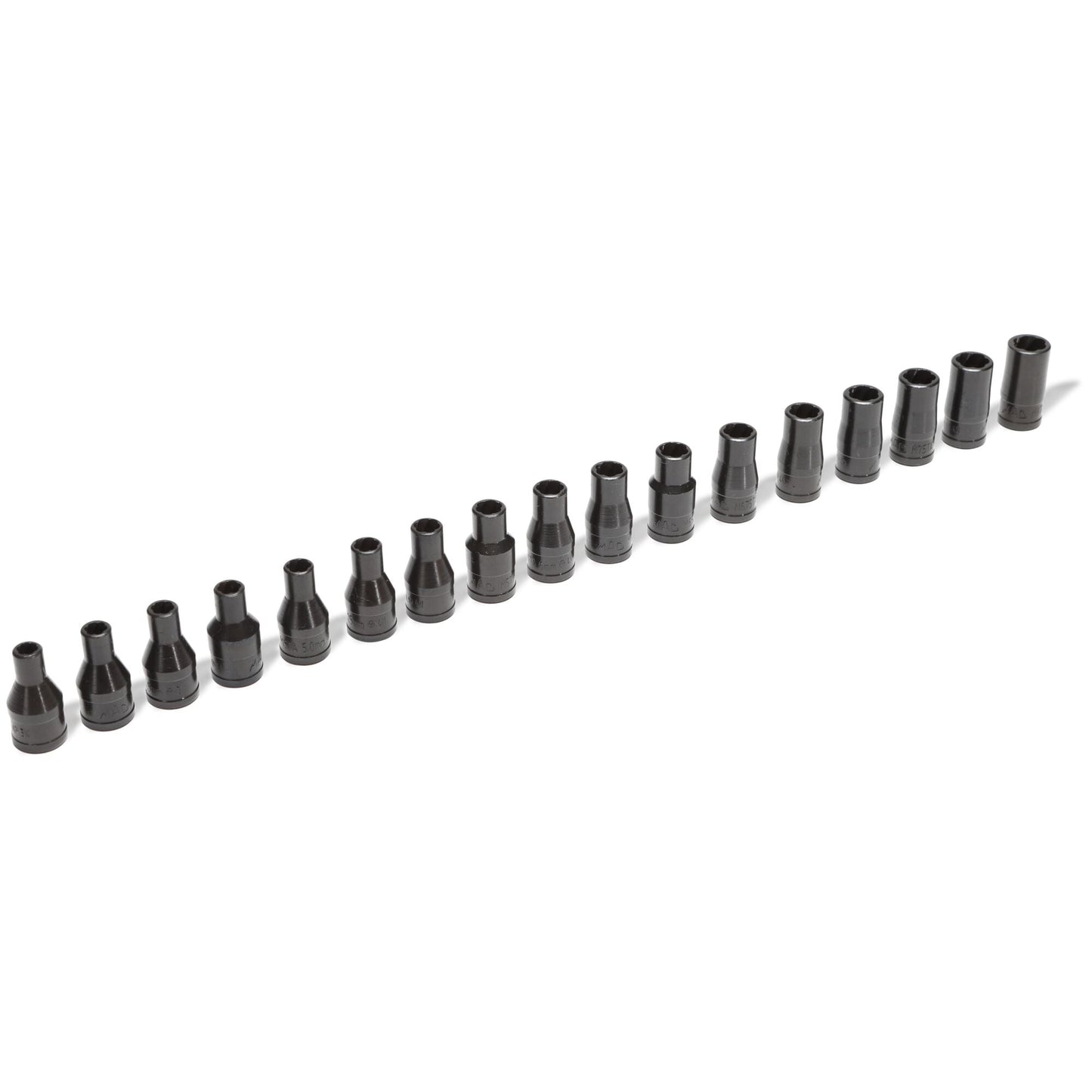 17-PC. Jeu de douilles torsadées à prise 1/4"