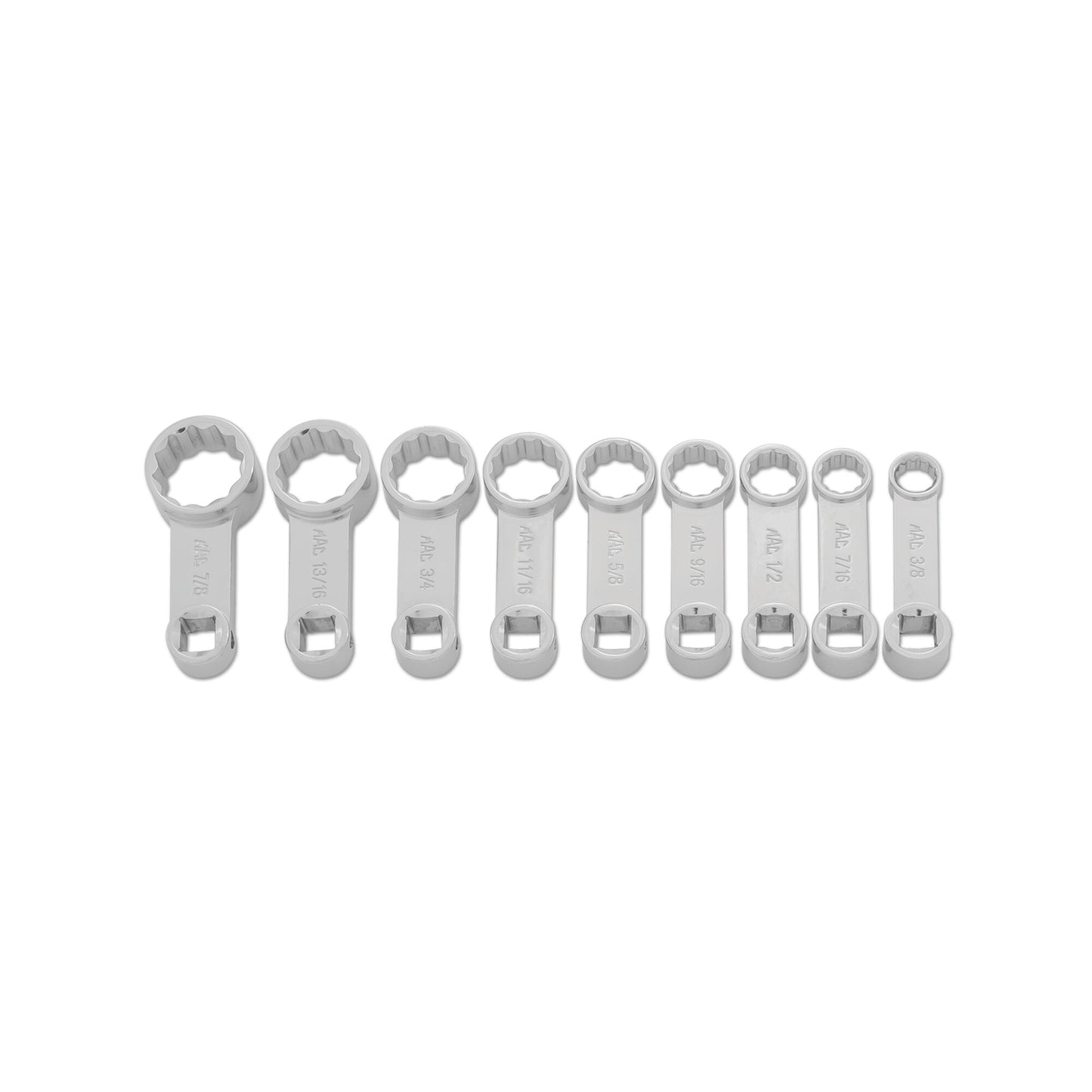 9-PC. Jeu d'adaptateurs de couple d'extrémité de boîte SAE à entraînement 3/8" - 12-PT.