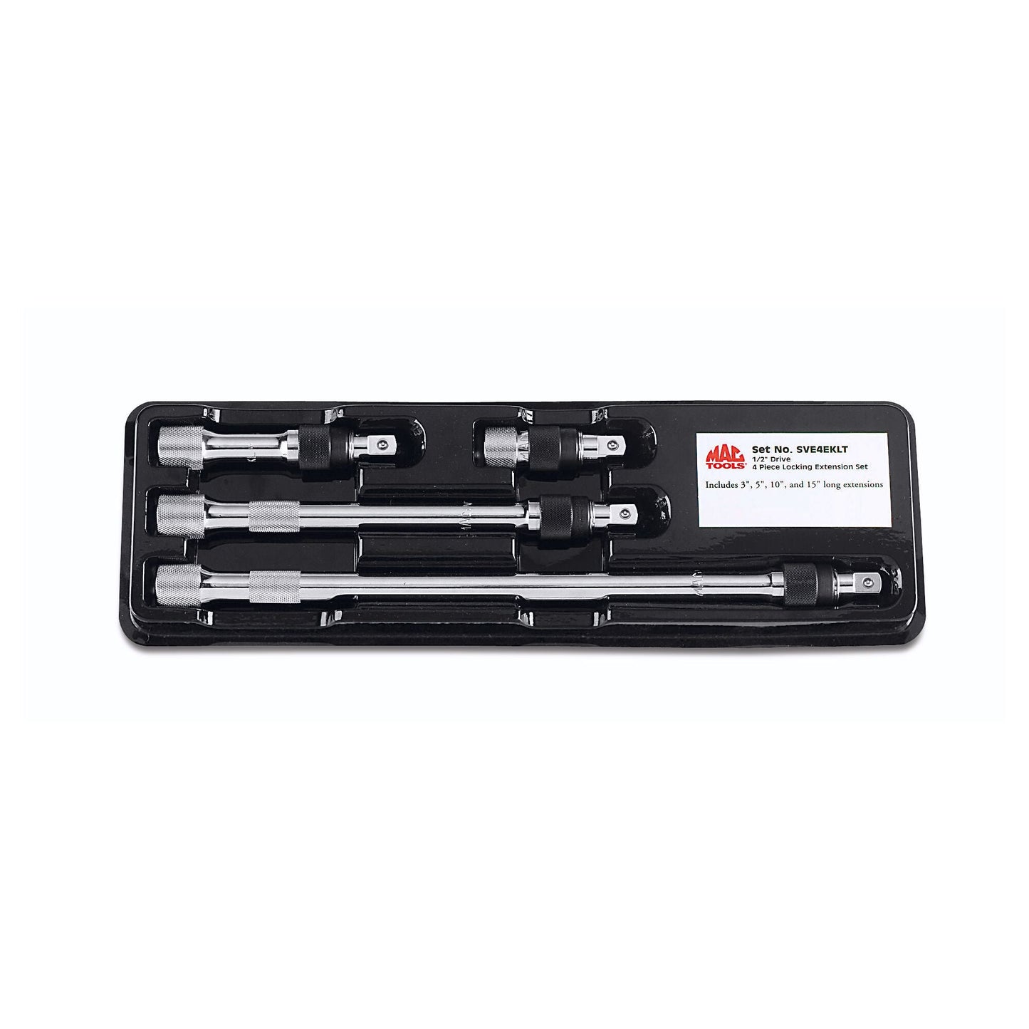 4-PC. Jeu d'extensions de verrouillage moletées à entraînement 1/2"