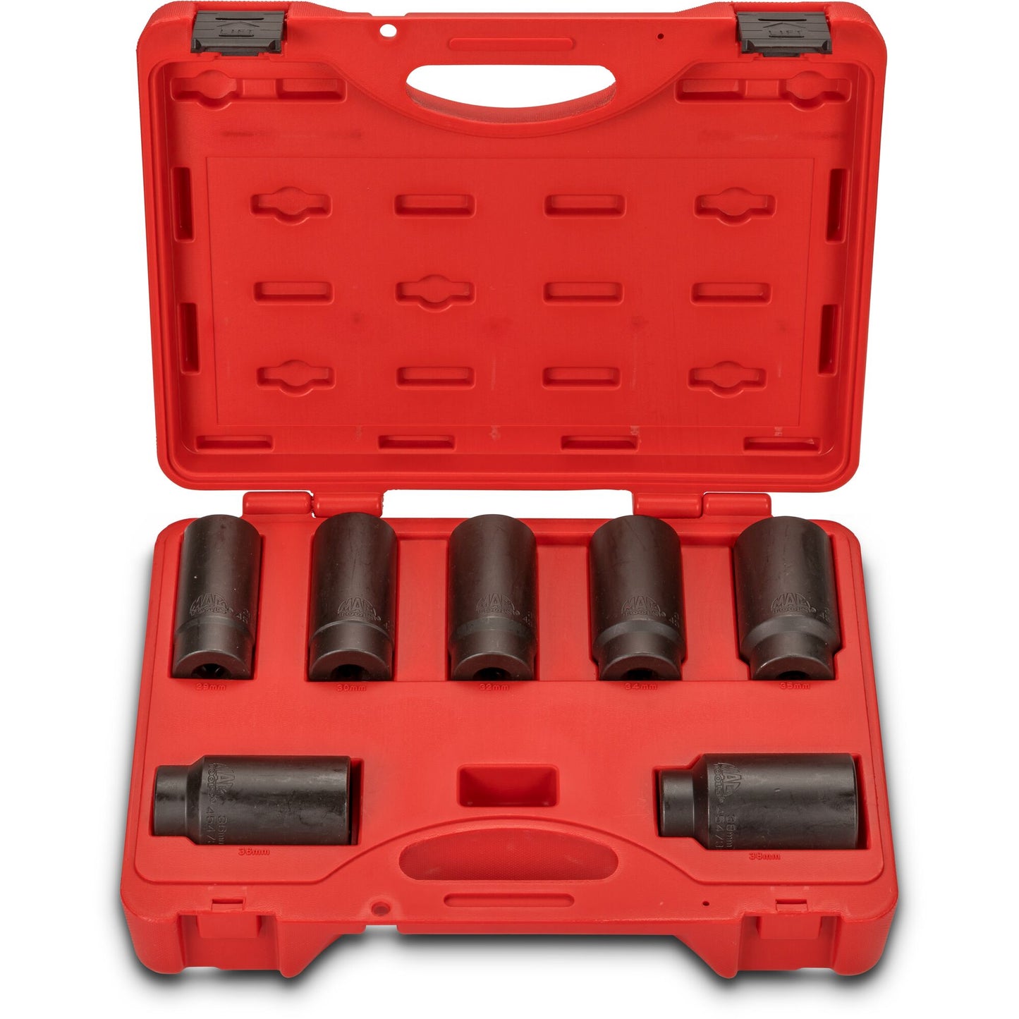 7-PC. Jeu de douilles pour écrou d'essieu 1/2" - 6-PT.