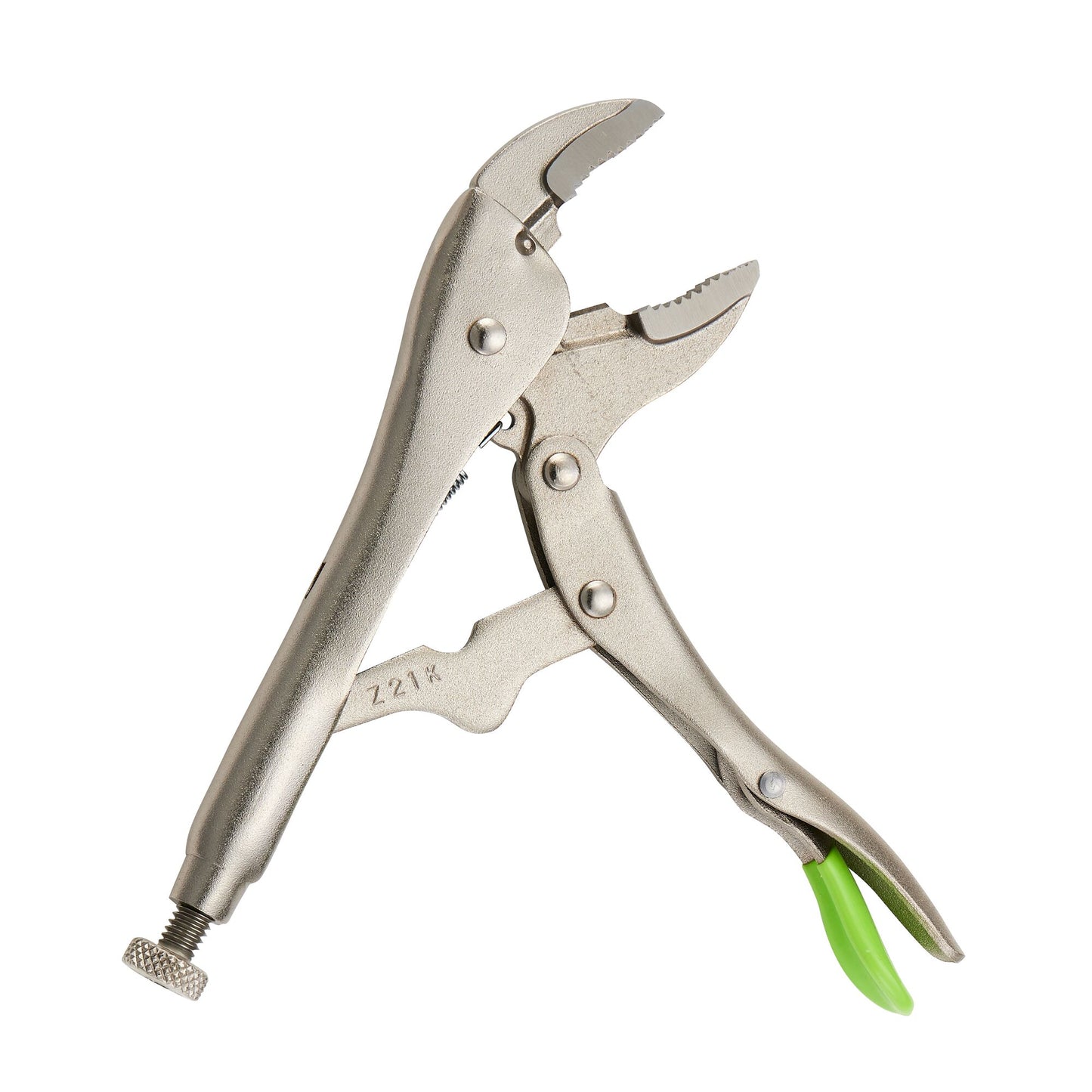 7" Curved Jaw Trigger Release Locking Pliers with Wire Cutter - Green