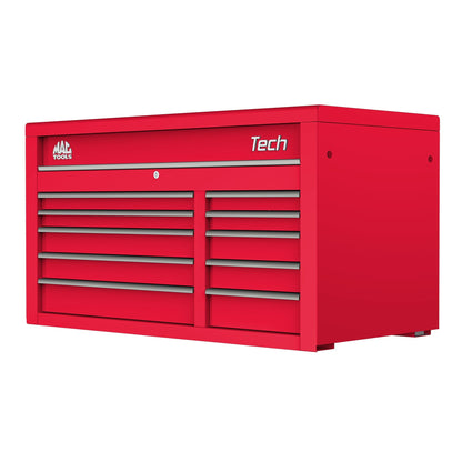 Tech™ Series 10-Drawer Top Chest - Firebrick Red