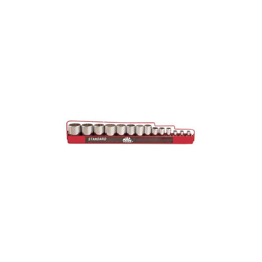 Socket Set, Intermediate SAE in Metal Tray 3/8" Drive - 14-PC.