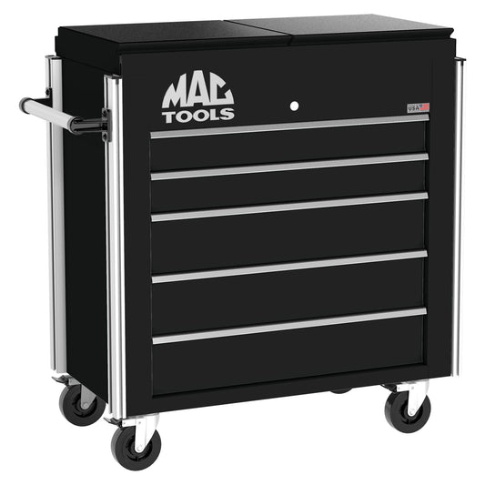 5-Drawer Utility Cart w/ Split Sliding Lid - Galaxy Black
