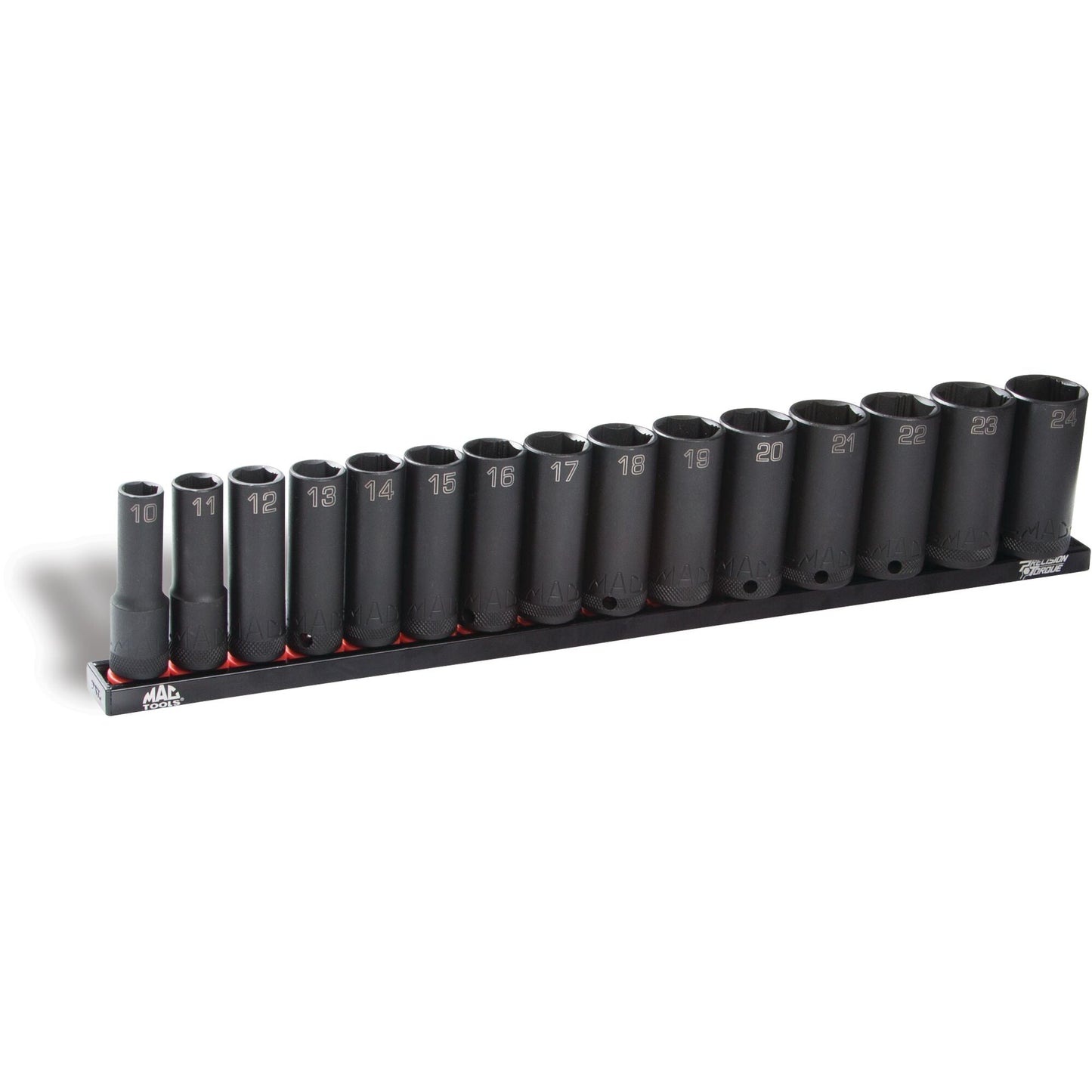15-PC. Jeu de douilles à chocs profondes métriques à prise 3/8" - 6-PT.