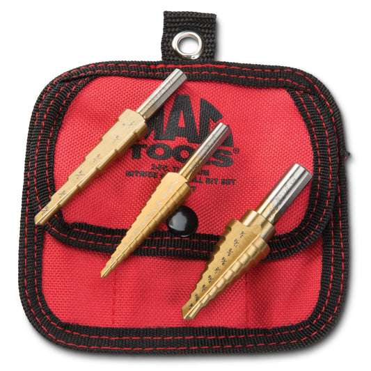 3-PC. Titanium-Nitride Coated Step Drill Set