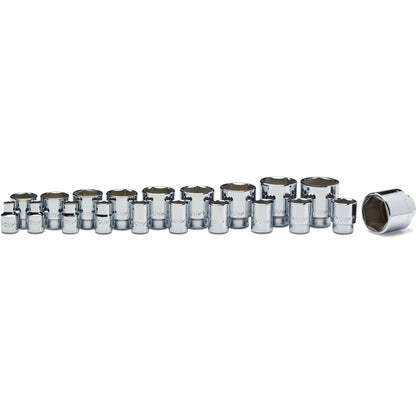 20-PC. 1/2" Drive SAE Socket Set - 6-PT.