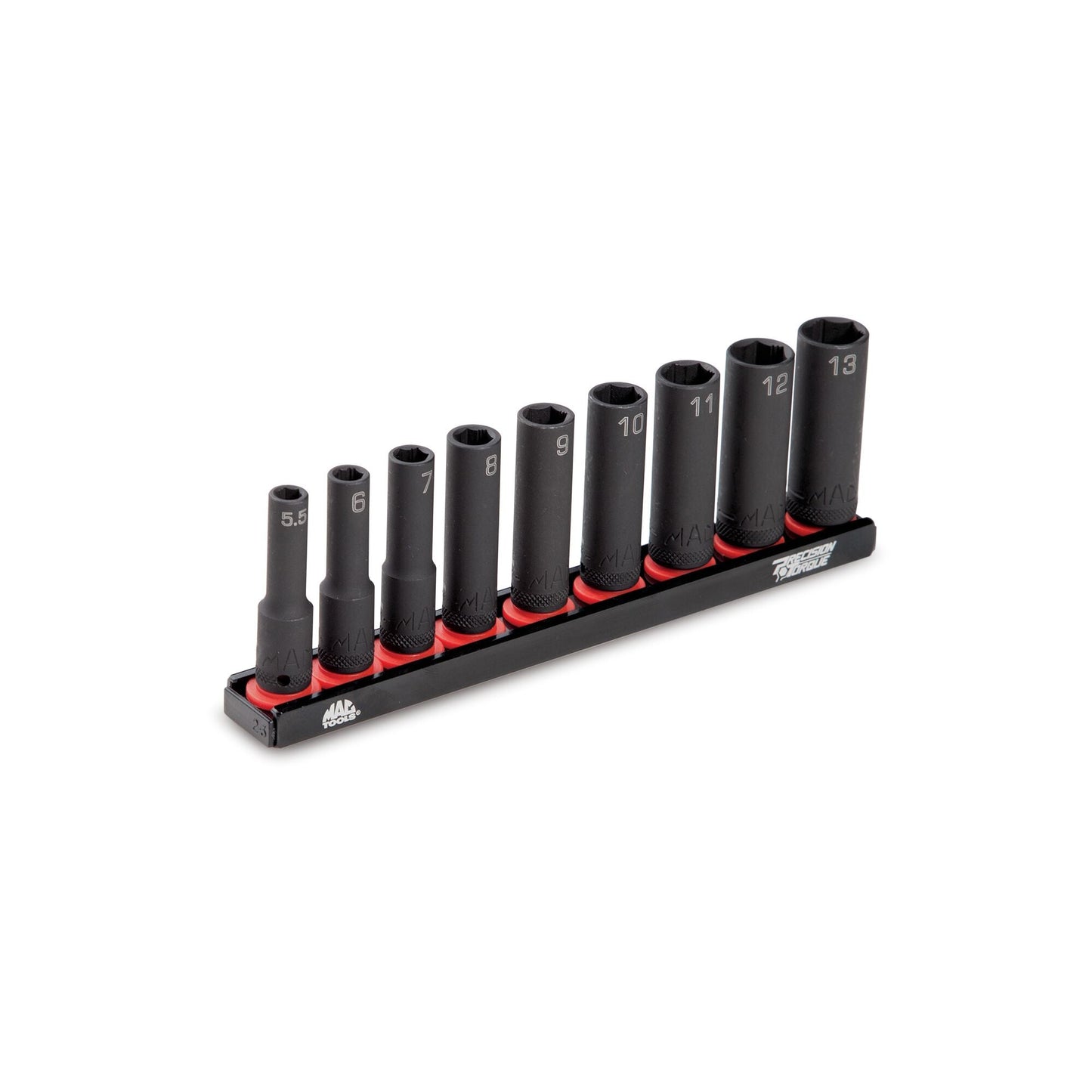 9-PC. Jeu de douilles antidérapantes à impact profond 1/4" - 6-PT.