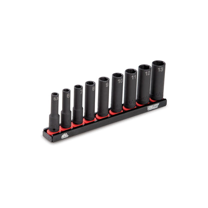 9-PC. Jeu de douilles antidérapantes à impact profond 1/4" - 6-PT.