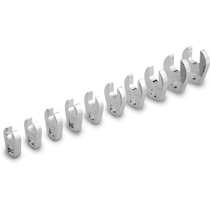 10-PC. 3/8” Drive Metric Open End Crowfoot Wrench Set