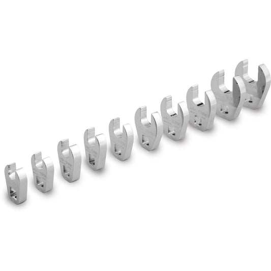 10-PC. 3/8” Drive Metric Open End Crowfoot Wrench Set