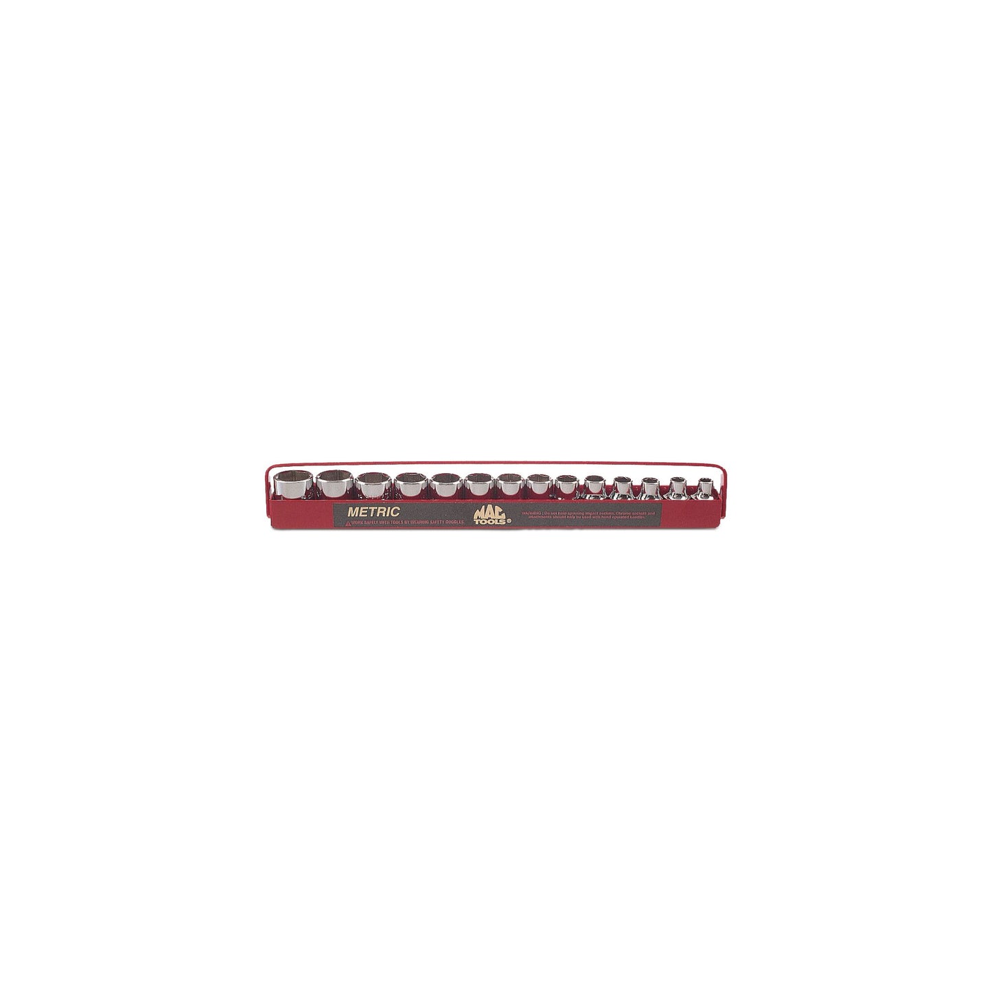 Socket Set, Standard Metric in Metal Tray 3/8" Drive - 14-PC.