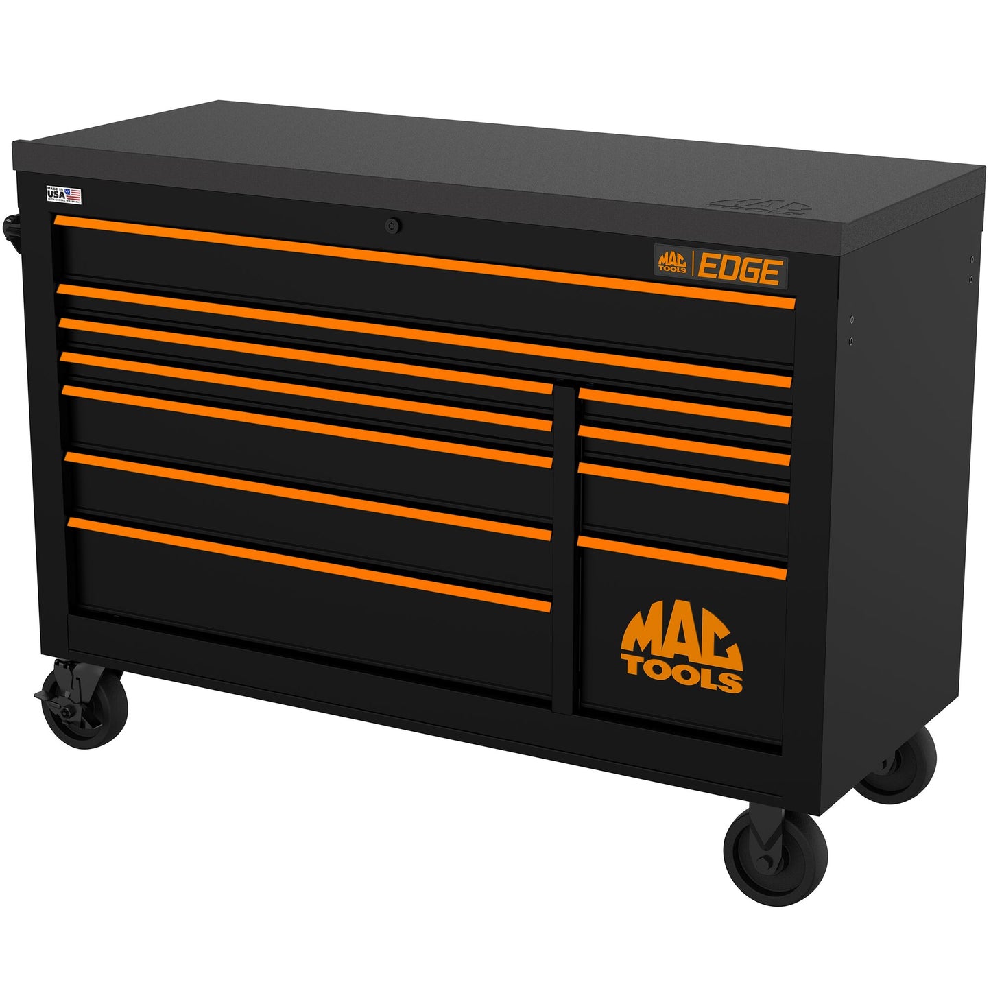 Edge™ 11-Drawer Workstation - Flat Black/Orange Trim