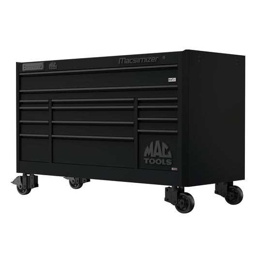 Macsimizer® Series 14-Drawer Workstation with PowerTech™ Drawer - Flat Black