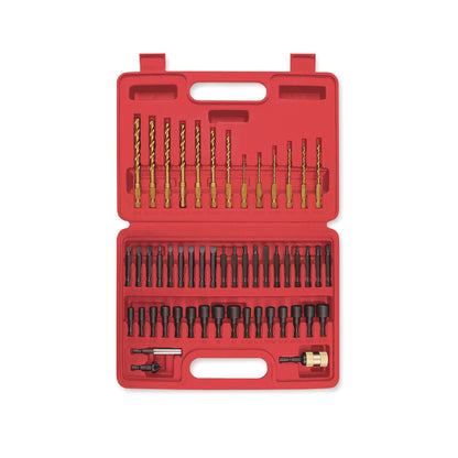 52-PC. 1/4" Hex Quick-Disconnect Titanium-Nitride Coated Drill Bit and Driver Set