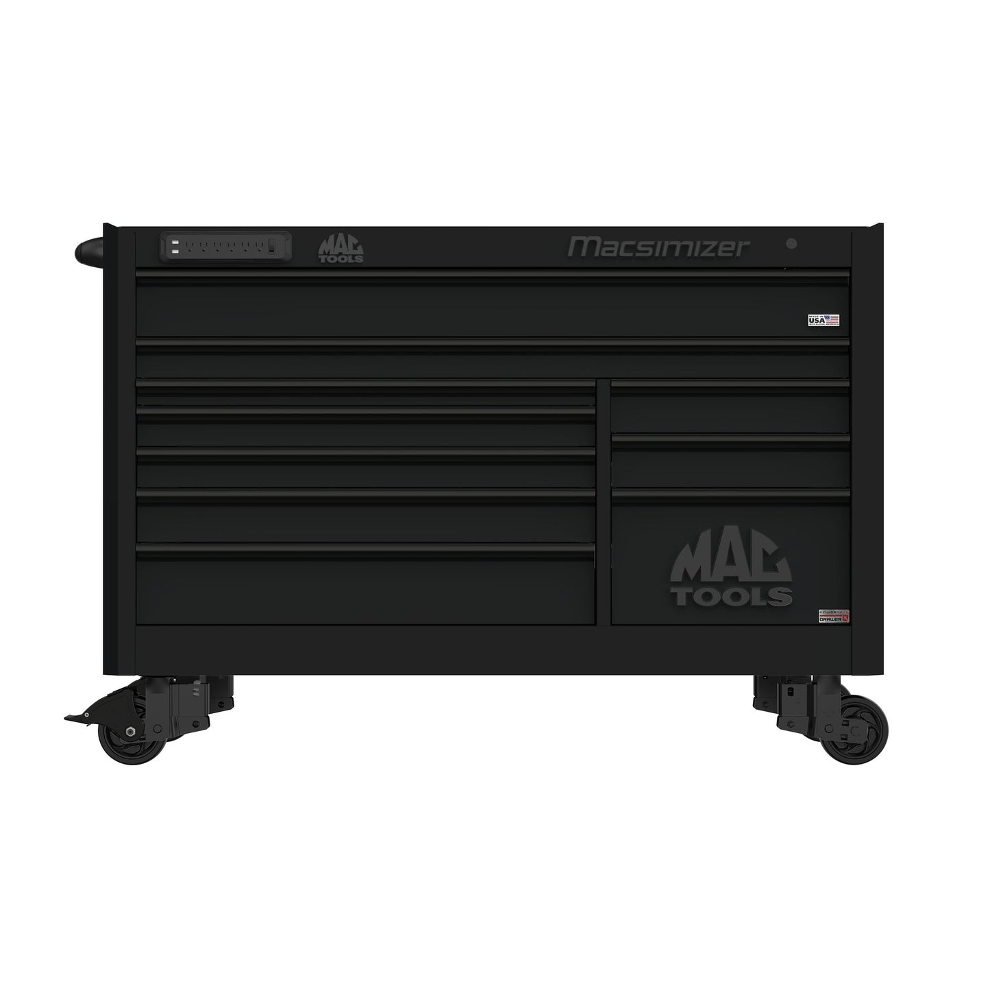 Macsimizer® Series 10-Drawer Workstation with PowerTech™ Drawer - Flat Black