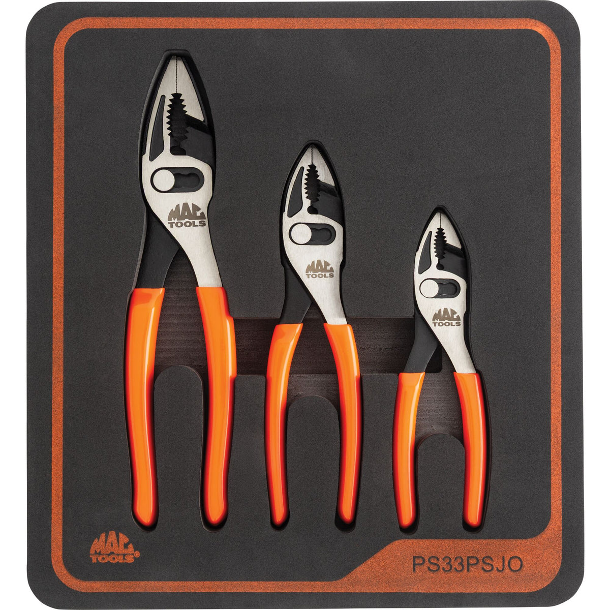 3pc 3-pos slip joint pliers (Orange)
