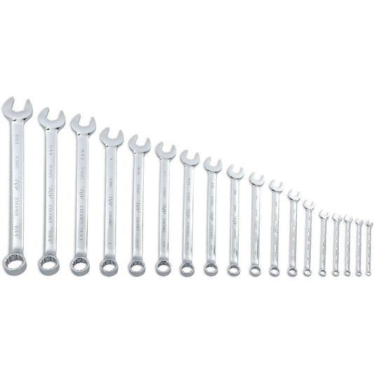 18-PC. SAE Knuckle Saver Combination Wrench Set - 12-PT.