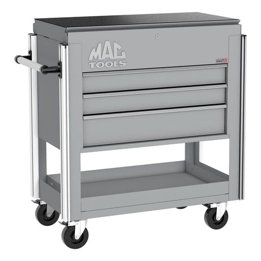 3-Drawer Utility Cart w/ Full Lid - Mica Gray