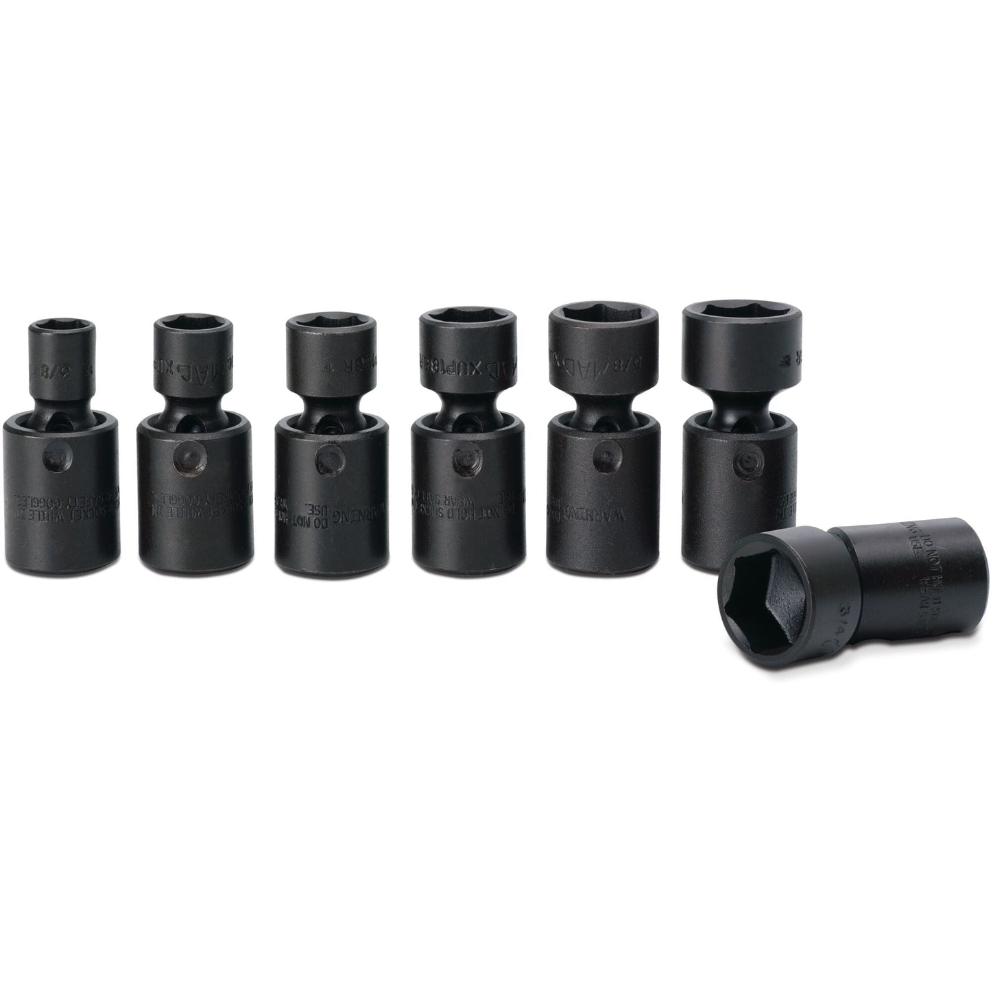 Socket Set, Universal Impact SAE in Metal Tray 3/8" Drive - 7-PC.