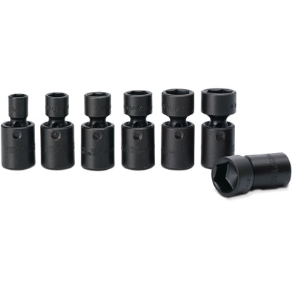 Socket Set, Universal Impact SAE in Metal Tray 3/8" Drive - 7-PC.