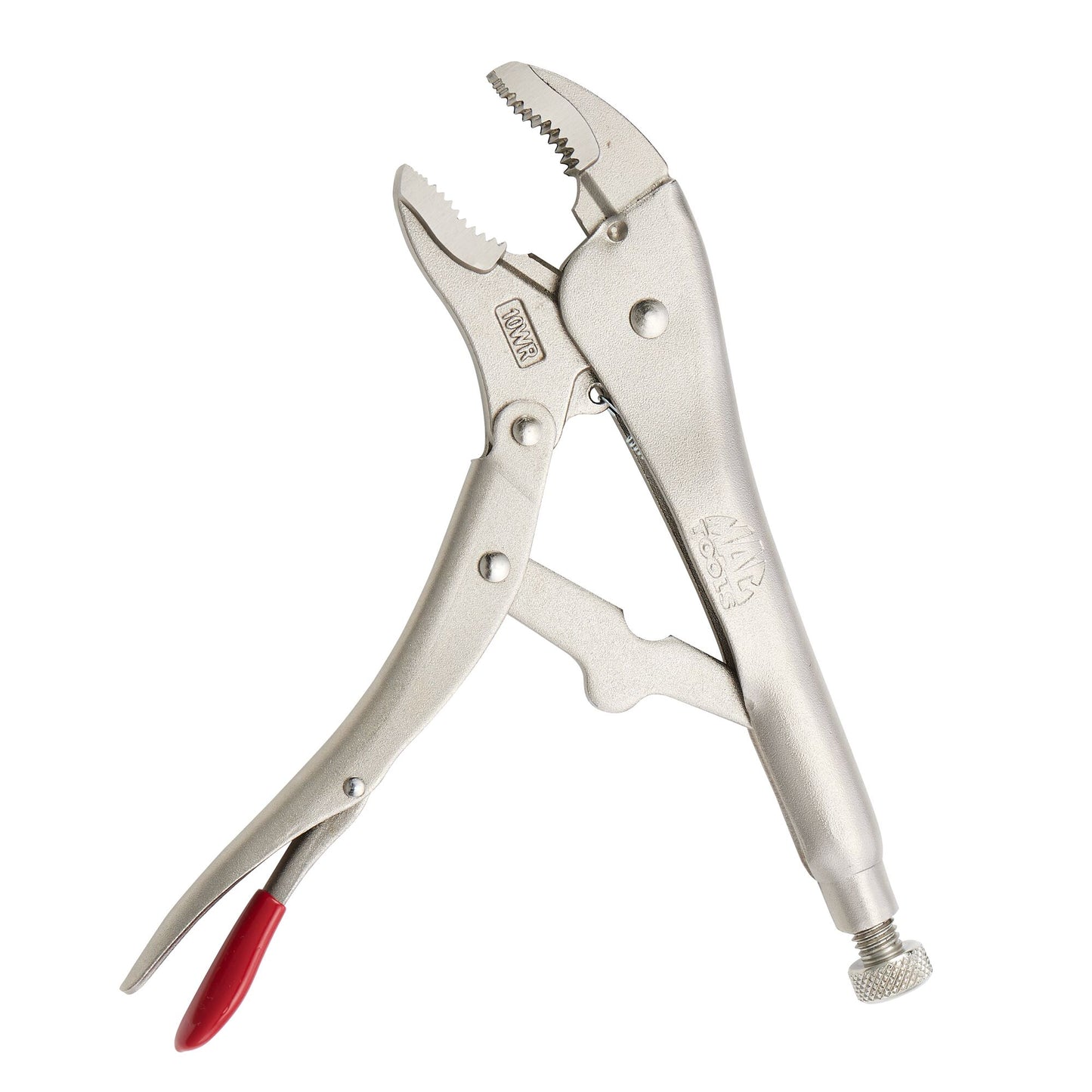 10" Curved Jaw Trigger Release Locking Pliers with Wire Cutter - Red