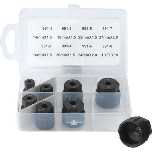 8-PC. Jeu de tarauds à bout creux