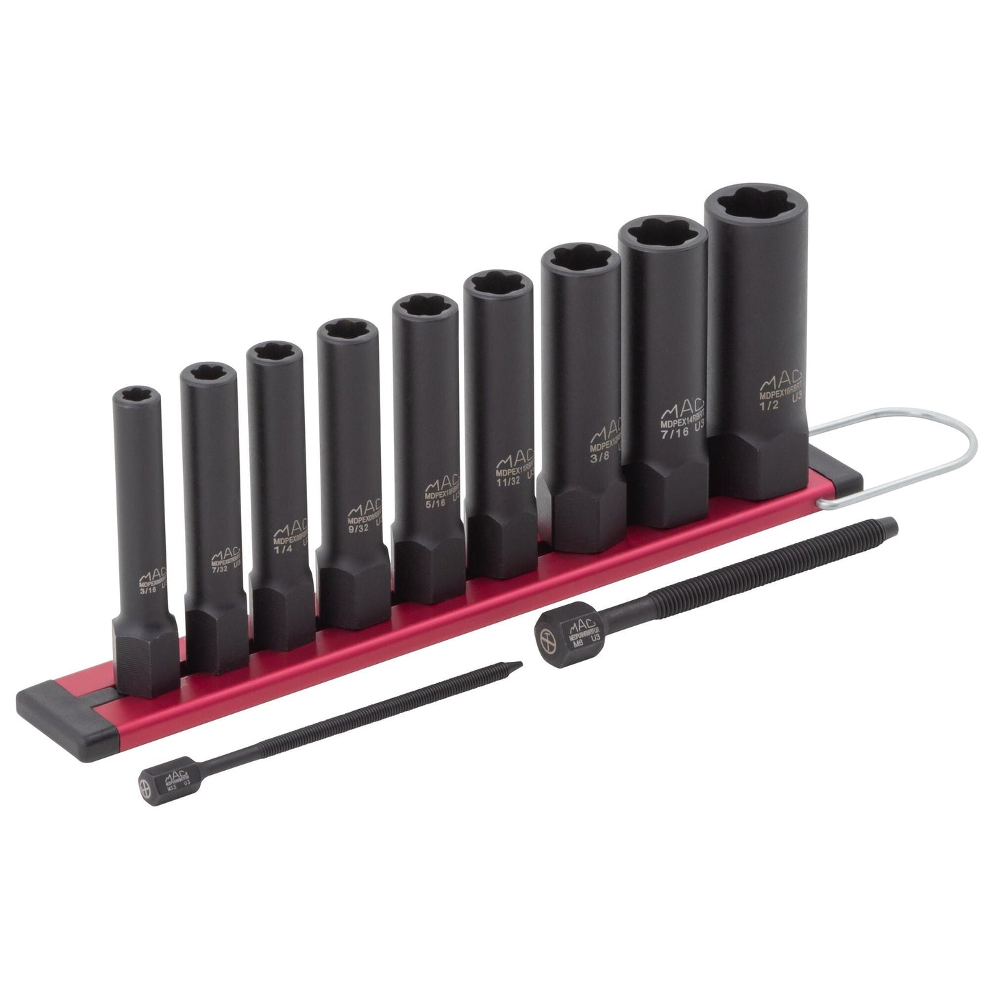 Jeu de 9 douilles d'extracteur profond RBRT™ SAE à entraînement 1/4" pour extraction de corps étrangers (FOR)