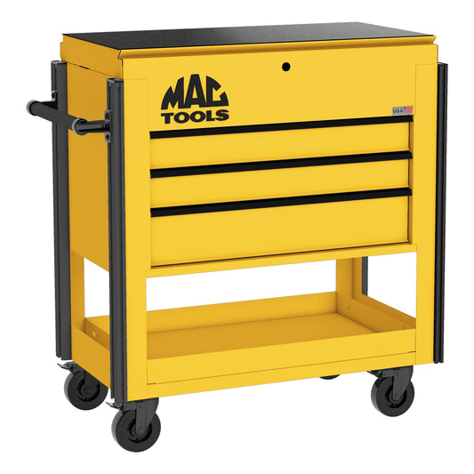 3-Drawer Utility Cart w/ Full Lid - Sunburst Yellow