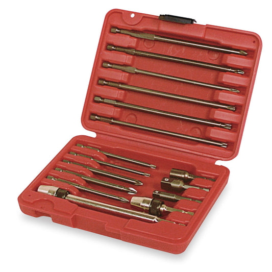 16-PC. 1/4" Hex Drive Long-Reach Quick-Connect Bit Set