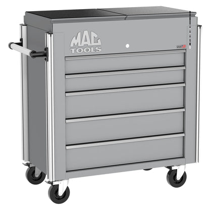 5-Drawer Utility Cart w/ Split Sliding Lid - Mica Gray