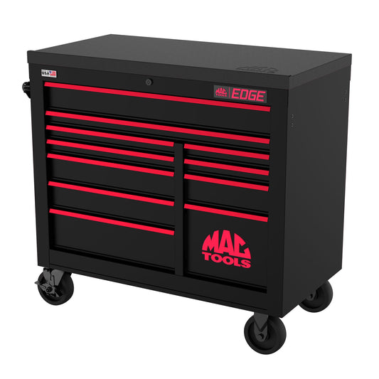 Edge™ 11-Drawer Workstation - Flat Black/Red Trim
