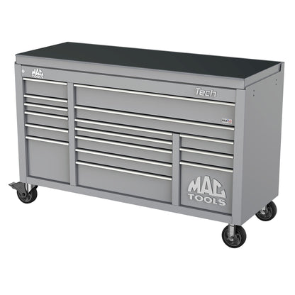 Tech™ Series 16-Drawer Drop Top Workstation - Mica Gray