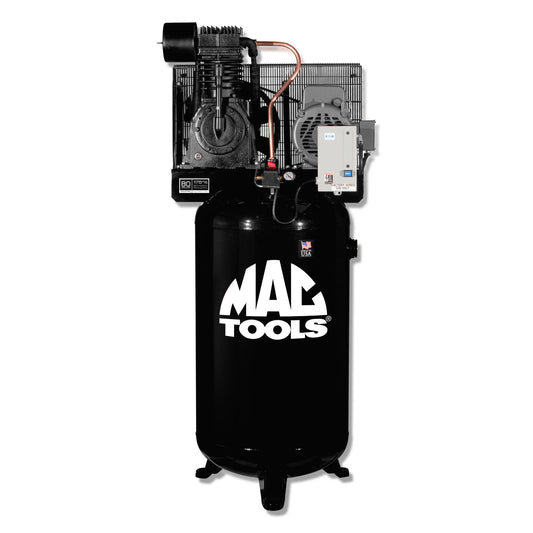 Compresseur d'air industriel en fonte à deux étages 80 gallons 230v 7,5 HP