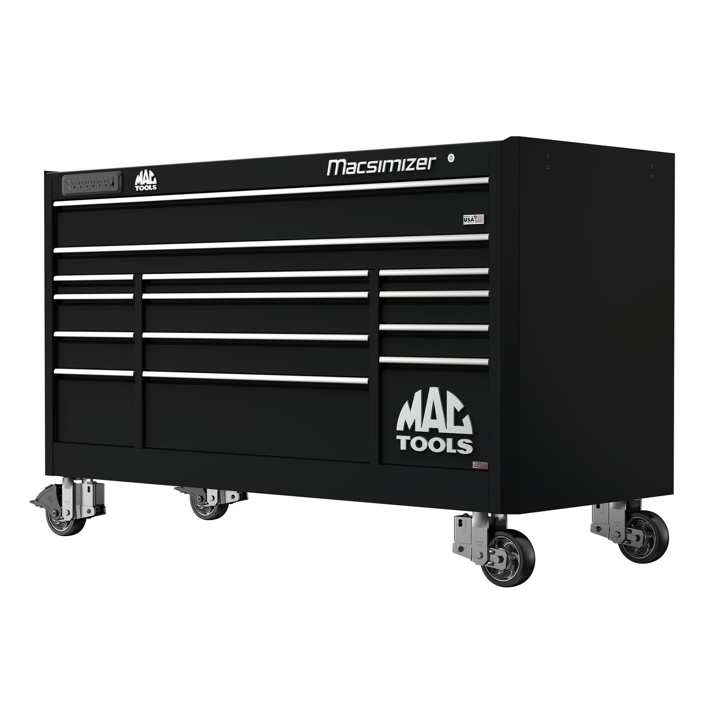 Macsimizer® Series 14-Drawer Workstation with PowerTech™ Drawer - Galaxy Black