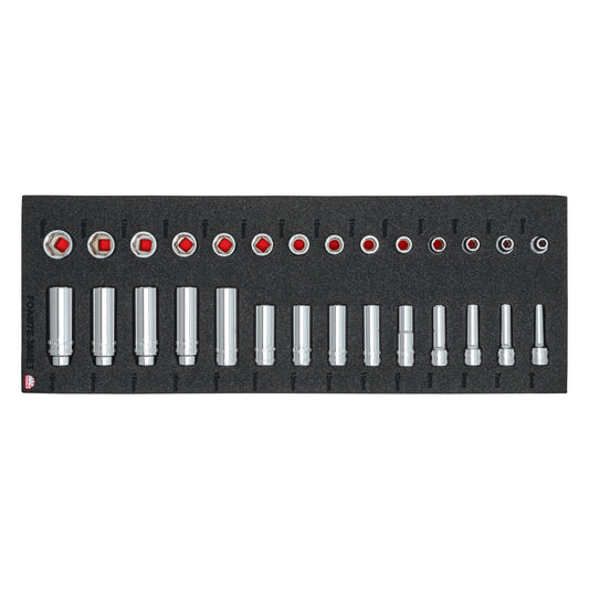 28-PC. 3/8" Drive Metric Socket Foam Set